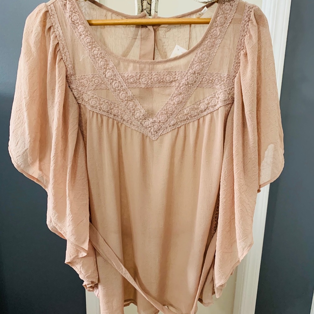 Dusty rose belted top